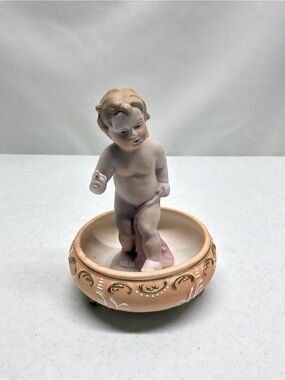 Ardalt Porcelain Cherub Trinket Dish Hand Painted Lenwile China